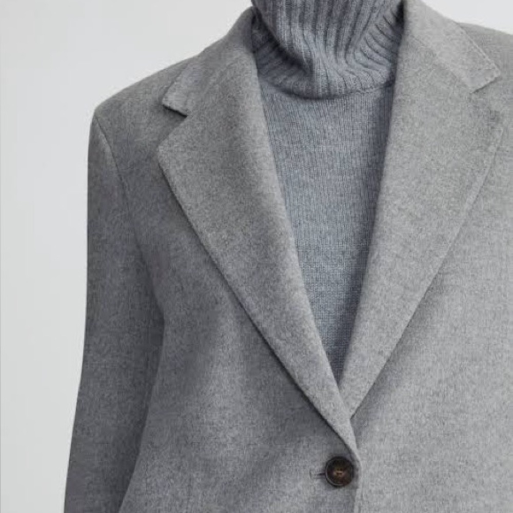 Lafayette 148 NWT 100% cashmere melange single button blazer L nickel - Picture 2 of 9